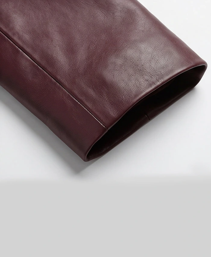 Maroon Leather Full-Legnth Sleeves Blazer for Mens
