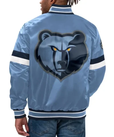 Home Game Memphis Grizzlies Light Blue Satin Jacket