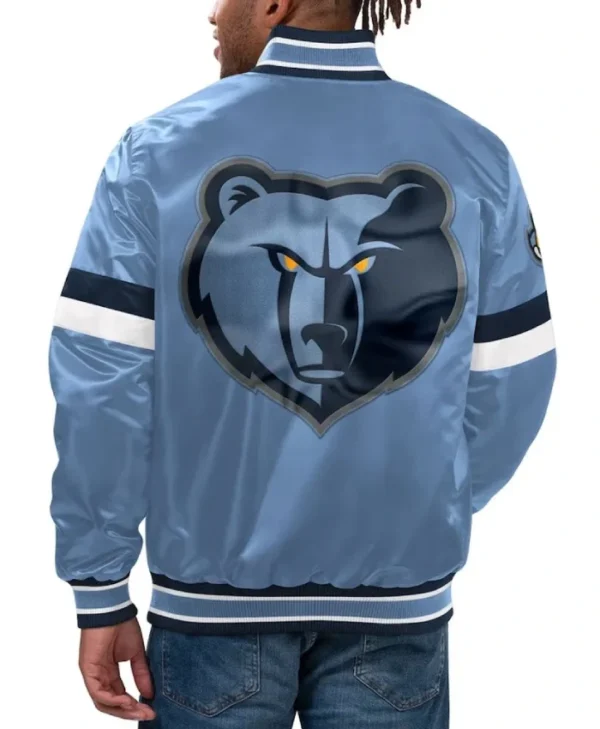 Home Game Memphis Grizzlies Light Blue Satin Jacket