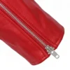 Men Biker Red Leather Jacket Close Up Cuffs