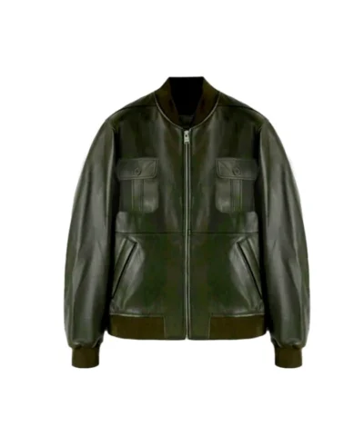 Classic Bomber Leather Jacket For Men’s