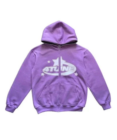 Men and Women 4tune Full Zip Purple Hoodie