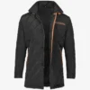 Black Quilted Coat For Mens