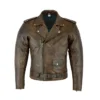 Mens Brown Motorcycle Vintage Brando Biker Jacket