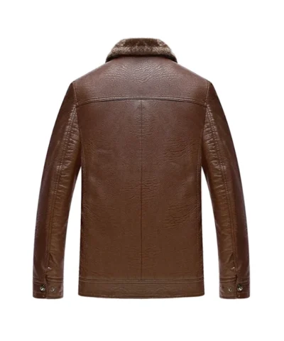 Brown Fur Leather Jacket