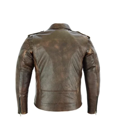 Mens Brown Brando Biker Jacket