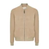 Mens Brown Suede Bomber Jacket
