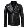 Shop Black Biker Buston Shining Leather Jacket For Mens