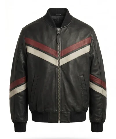 Mens Chevron Stripe Bomber Jacket