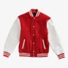 Classic RedWhite Varsity Jacket For Mens