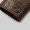 Mens Italian Brown Leather Blazer Jacket Cuffs