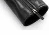 Mens Quilted Asymmetrical Black Biker Leather Jacket Sleeve Close Up