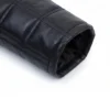 Mens Quilted Black Leather Jacket Close Up Sleeve