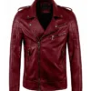 Mens Richard Slim Fit Biker Jacket Front