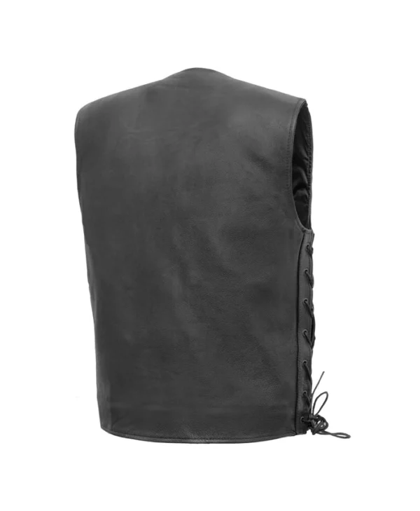 Men's Sharp Shooter Button-Up Leather Vest