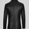 Mens Two Button Black Leather Blazer