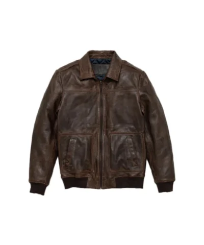Vintage A2 Brown Leather Bomber Jacket For Men’s