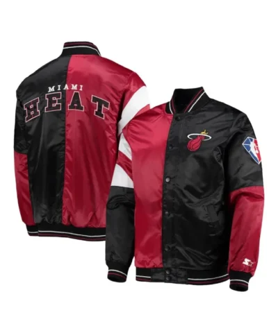 75th Anniversary Miami Heat Leader Color Block Satin Jacket