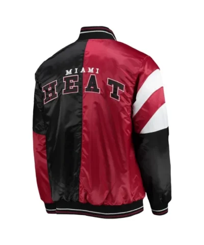 Miami Heat 75th Anniversary Full-Snap RedBlack Leader Color Block Jacket