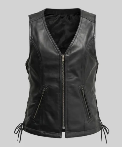 Midnight Ride Leather Vest For Womens