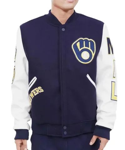 Milwaukee Brewers Special Script Blue and White Jacket