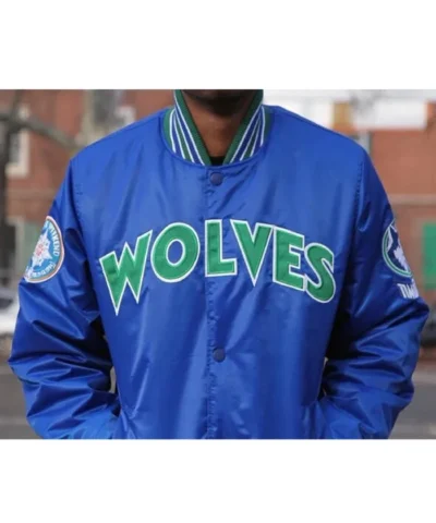 All Star Weekend Minnesota Timberwolves Blue Satin Jacket