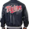 Minnesota Twins Navy Varsity Leather Jacket