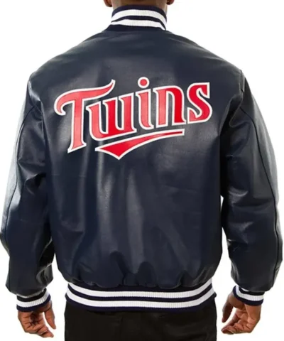 Minnesota Twins Navy Varsity Leather Jacket