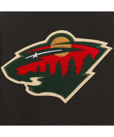 Minnesota Wild Black Poly-Twill Front-Hit Jacket
