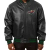 Minnesota Wild Black Varsity Leather Jacket