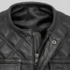 Motorcycle Flap Pockets Leather Vest Women