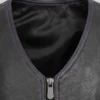 Motorcycle Fring Black Leather Vest Women