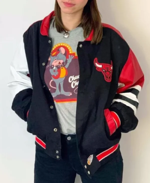 Shop Jeff Hamilton 90’s Chicago Bulls Varsity Jacket