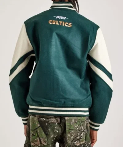 Boston Celtics Green and Off White Wool Varsity Jacket