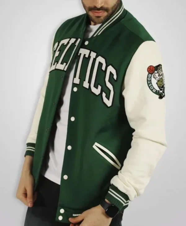 Boston Celtics Green and Off White Jacket