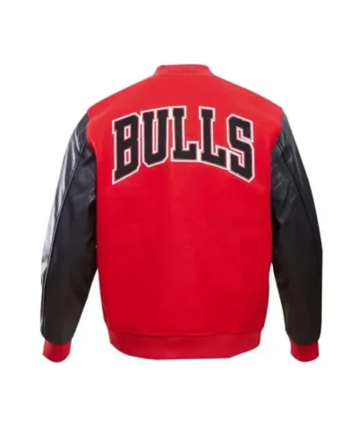 NBA Chicago Bulls Classic Full-Snap WoolLeather Varsity Jacket