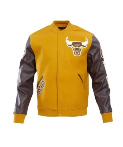 Classic Chicago Bulls WoolLeather Varsity Black Jacket