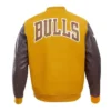 Shop NBA Chicago Bulls Classic Full-Snap WoolLeather Varsity Jacket