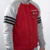 Shop NBA Chicago Bulls Fleece Full-Snap Red and Grey Jacket