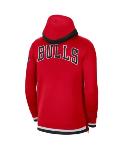 Chicago Bulls Red Full Zip Fleece Hoodie