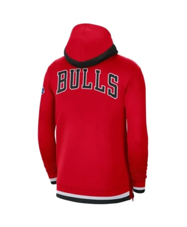 Chicago Bulls Red Full Zip Fleece Hoodie