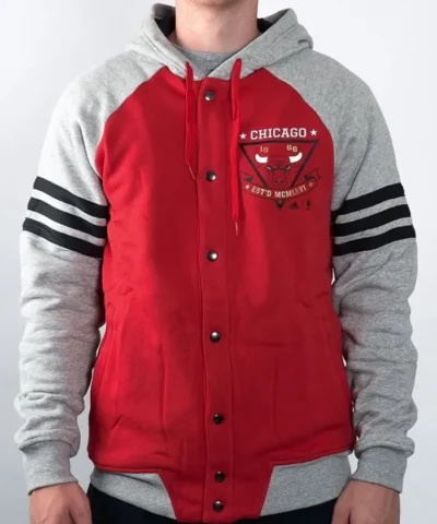 NBA Chicago Bulls Fleece Full-Snap Red and Jacket