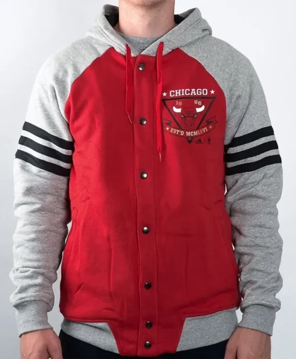 NBA Chicago Bulls Fleece Full-Snap Red and Jacket