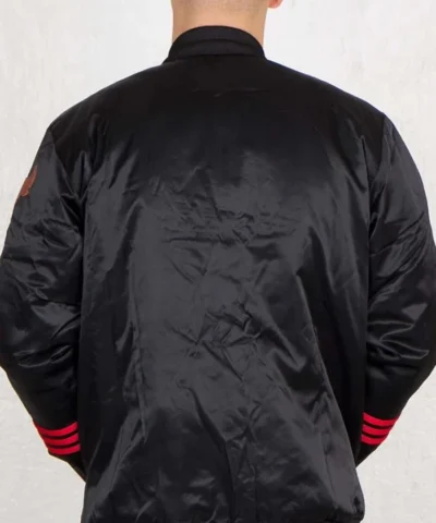 NBA Chicago Bulls Black Striped Satin Jacket