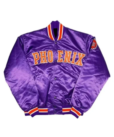 NBA Phoenix Suns Purple Full-Snap Varsity Satin Jacket