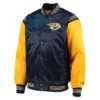 Nashville Predators Navy and Yellow Varsity Satin Jacket