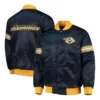 Nashville Predators Blue Full-Snap Satin Bomber Jacket