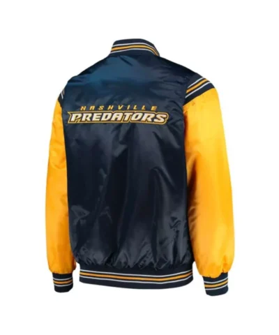 Nashville Predators Blue and Yellow Satin Jacket