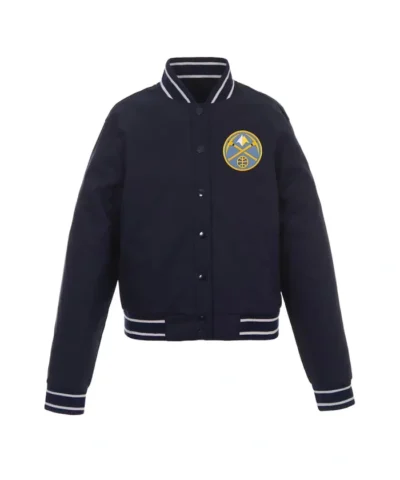 Black Navy Denver Nuggets Poly Twill Jacket