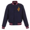 Shop Navy Embroidered Cleveland Cavaliers Varsity Wool Jacket